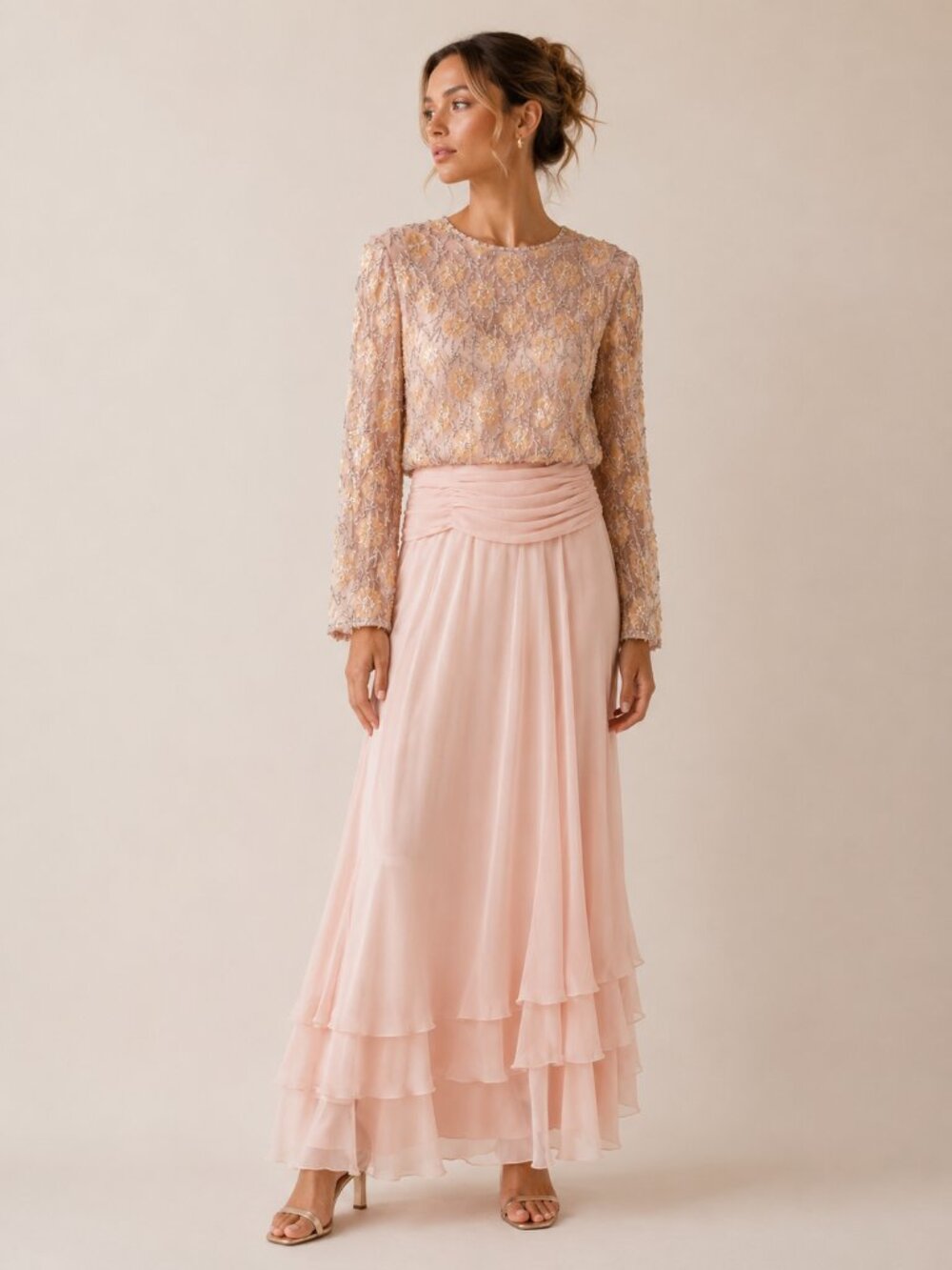 Victoria Royal Ltd. Old Hollywood Romantic Beaded Gown